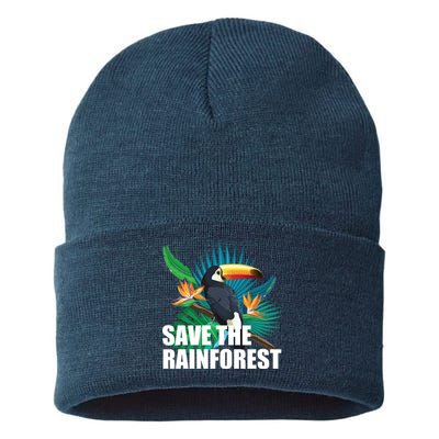 Save the Rainforest -  Protect the Wildlife Sustainable Knit Beanie