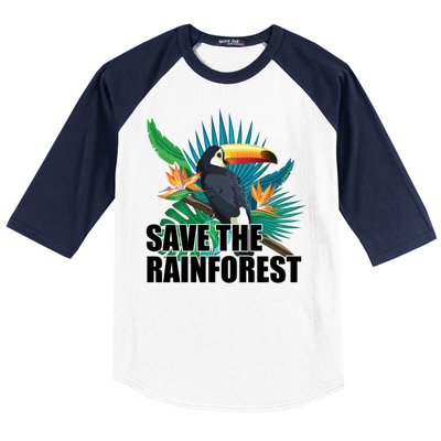 Save the Rainforest -  Protect the Wildlife Baseball Sleeve Shirt