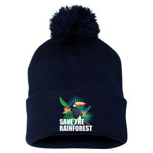 Save the Rainforest -  Protect the Wildlife Pom Pom 12in Knit Beanie