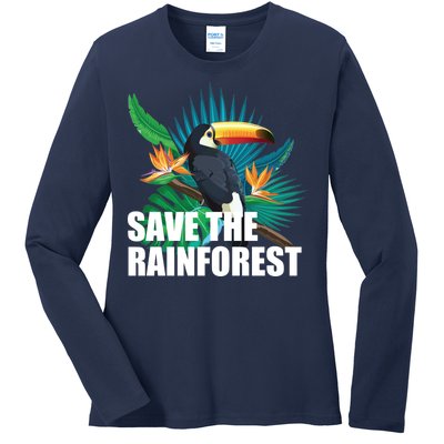 Save the Rainforest -  Protect the Wildlife Ladies Long Sleeve Shirt