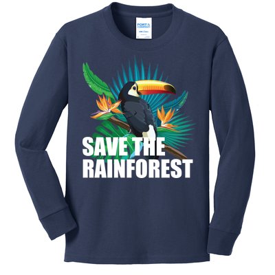 Save the Rainforest -  Protect the Wildlife Kids Long Sleeve Shirt