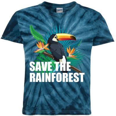 Save the Rainforest -  Protect the Wildlife Kids Tie-Dye T-Shirt