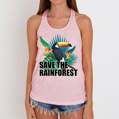 Save the Rainforest -  Protect the Wildlife Women's Knotted Racerback Tank