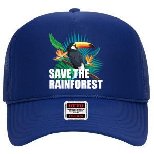 Save the Rainforest -  Protect the Wildlife High Crown Mesh Back Trucker Hat