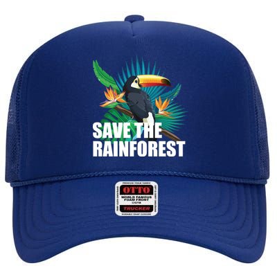 Save the Rainforest -  Protect the Wildlife High Crown Mesh Back Trucker Hat