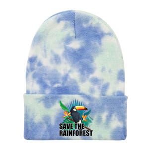 Save the Rainforest -  Protect the Wildlife Tie Dye 12in Knit Beanie