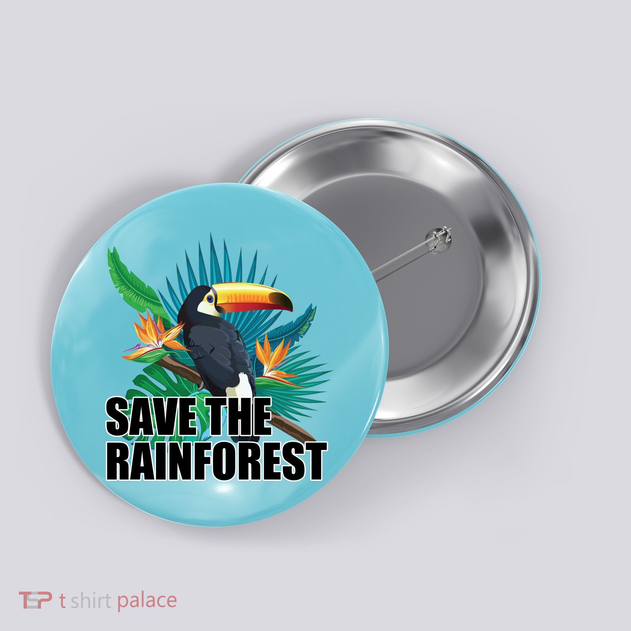 Save the Rainforest -  Protect the Wildlife Button
