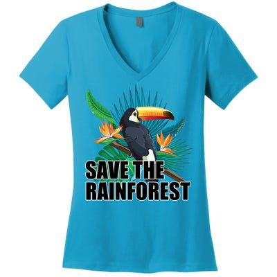 Save the Rainforest -  Protect the Wildlife Women's V-Neck T-Shirt