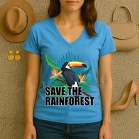 Save the Rainforest -  Protect the Wildlife Women's V-Neck T-Shirt
