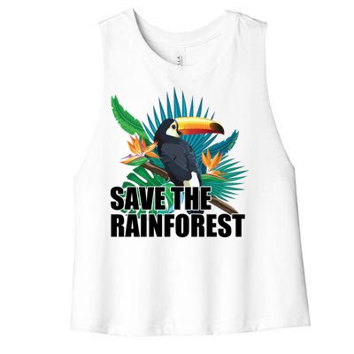 Save the Rainforest -  Protect the Wildlife Women's Racerback Cropped Tank