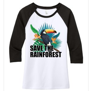 Save the Rainforest -  Protect the Wildlife Women's Tri-Blend 3/4-Sleeve Raglan Shirt