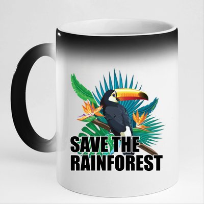 Save The Rainforest 11oz Black Color Changing Mug