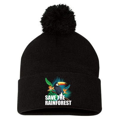 Save The Rainforest Pom Pom 12in Knit Beanie