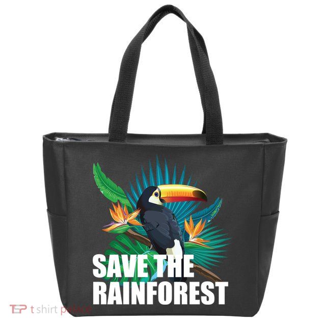 Save The Rainforest Zip Tote Bag