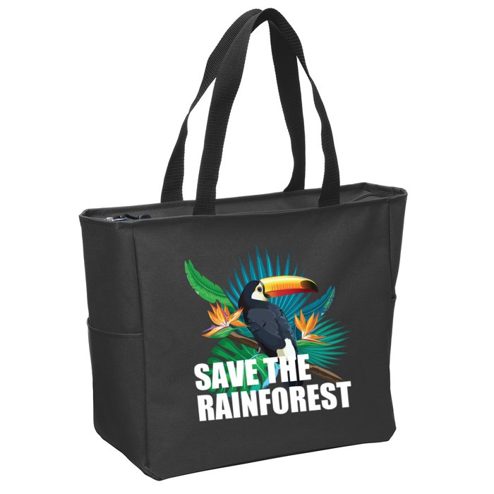 Save The Rainforest Zip Tote Bag