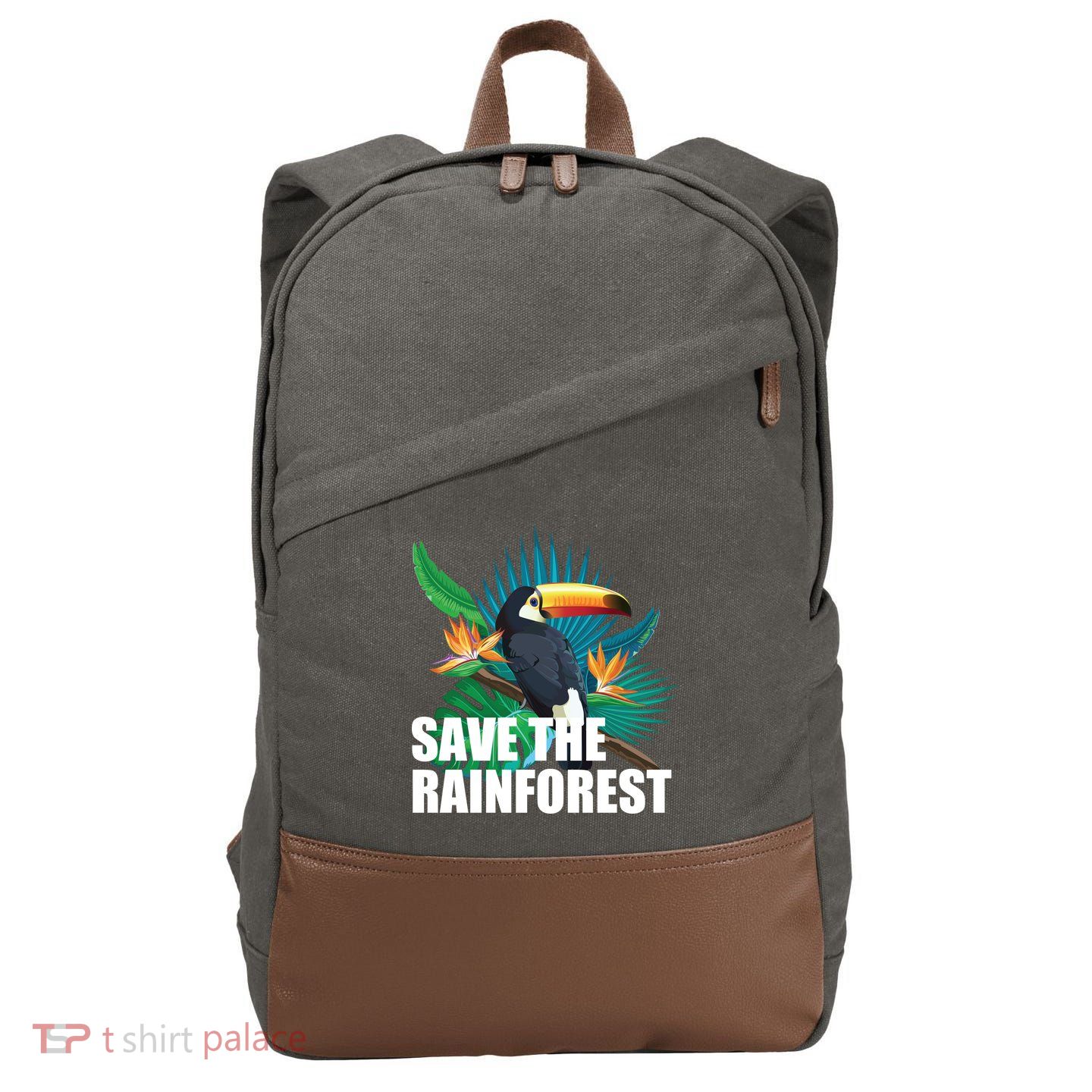 Save The Rainforest Cotton Canvas Backpack