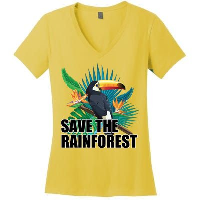 Save The Rainforest Women's V-Neck T-Shirt