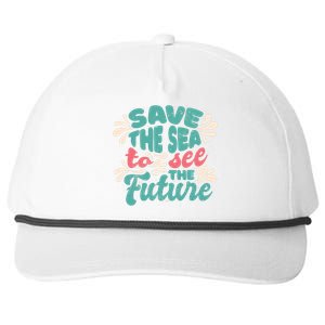 Save The Sea To See The Future Snapback Five-Panel Rope Hat