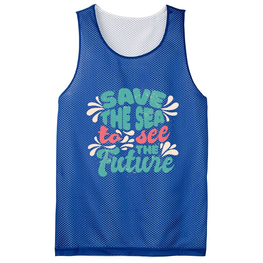 Save The Sea To See The Future Mesh Reversible Basketball Jersey Tank