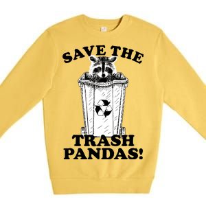 Save the Trash Pandas Funny Raccoon Premium Crewneck Sweatshirt