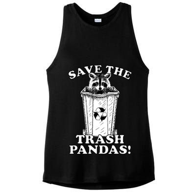 Save the Trash Pandas Funny Raccoon Ladies PosiCharge Tri-Blend Wicking Tank