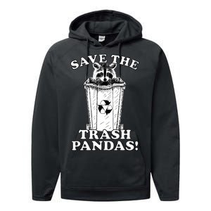 Save the Trash Pandas Funny Raccoon Performance Fleece Hoodie