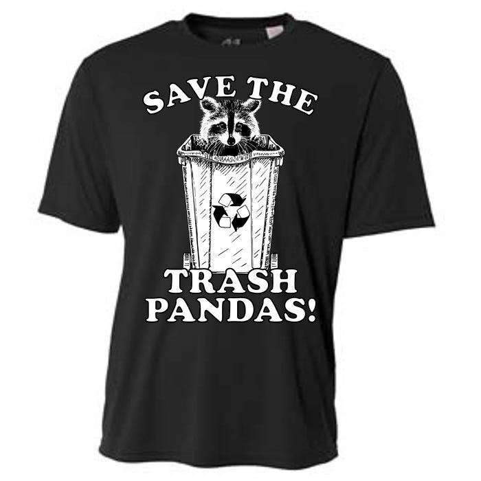 Save the Trash Pandas Funny Raccoon Cooling Performance Crew T-Shirt