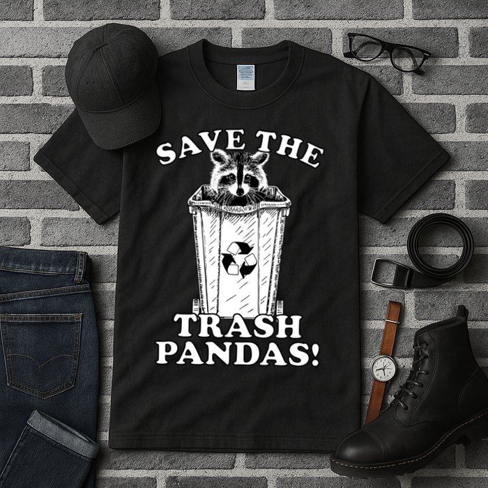 Save the Trash Pandas Funny Raccoon Tall T-Shirt