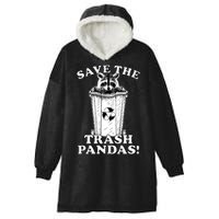 Save the Trash Pandas Funny Raccoon Hooded Wearable Blanket