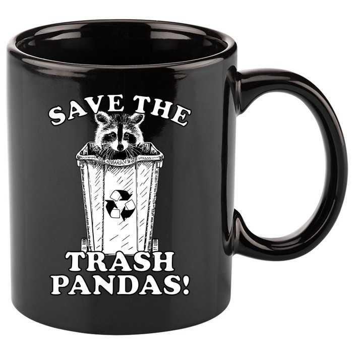 Save the Trash Pandas Funny Raccoon 11oz C Handle Ceramic Mug
