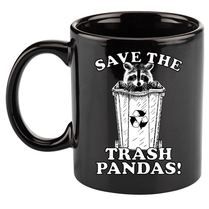 Save the Trash Pandas Funny Raccoon 11oz C Handle Ceramic Mug
