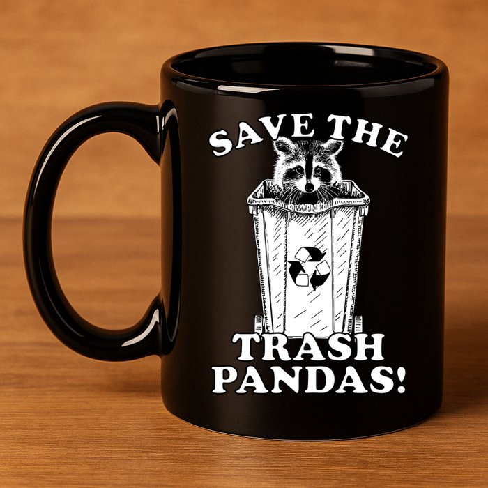 Save the Trash Pandas Funny Raccoon 11oz C Handle Ceramic Mug