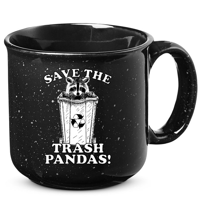 Save the Trash Pandas Funny Raccoon 15oz Campfire Ceramic Mug