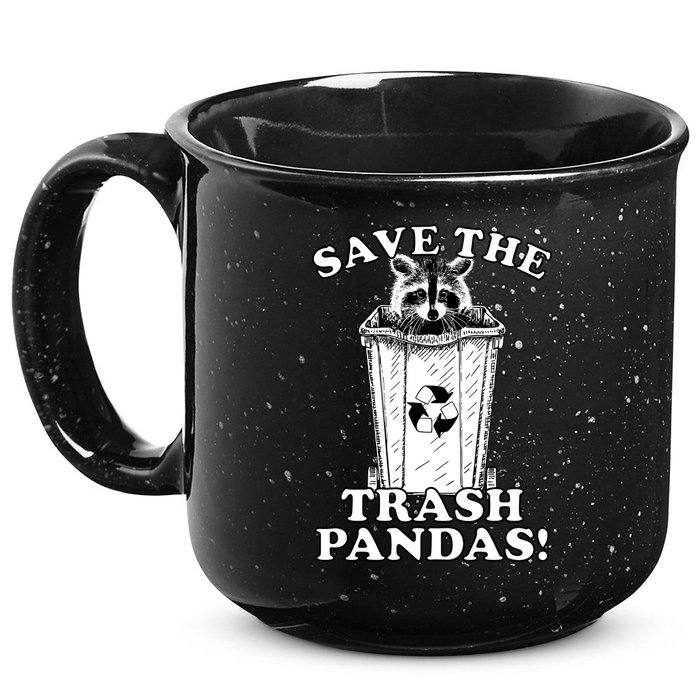 Save the Trash Pandas Funny Raccoon 15oz Campfire Ceramic Mug