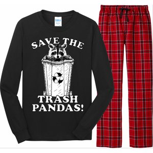 Save the Trash Pandas Funny Raccoon Long Sleeve Pajama Set