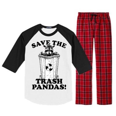 Save the Trash Pandas Funny Raccoon Raglan Sleeve Pajama Set