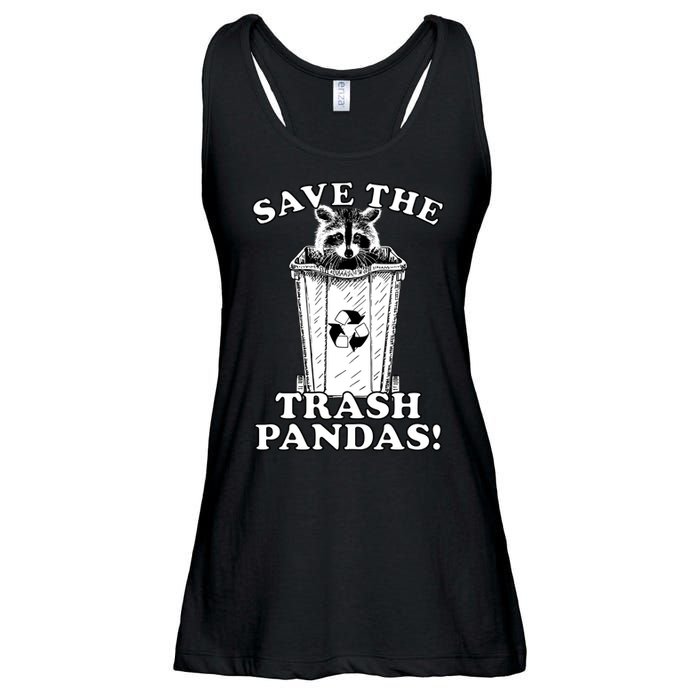 Save the Trash Pandas Funny Raccoon Ladies Essential Flowy Tank