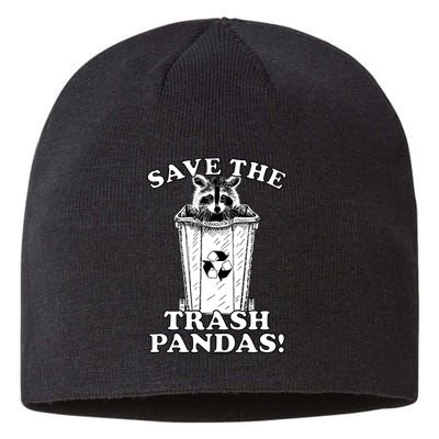 Save the Trash Pandas Funny Raccoon Sustainable Beanie