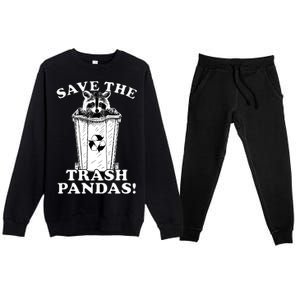 Save the Trash Pandas Funny Raccoon Premium Crewneck Sweatsuit Set