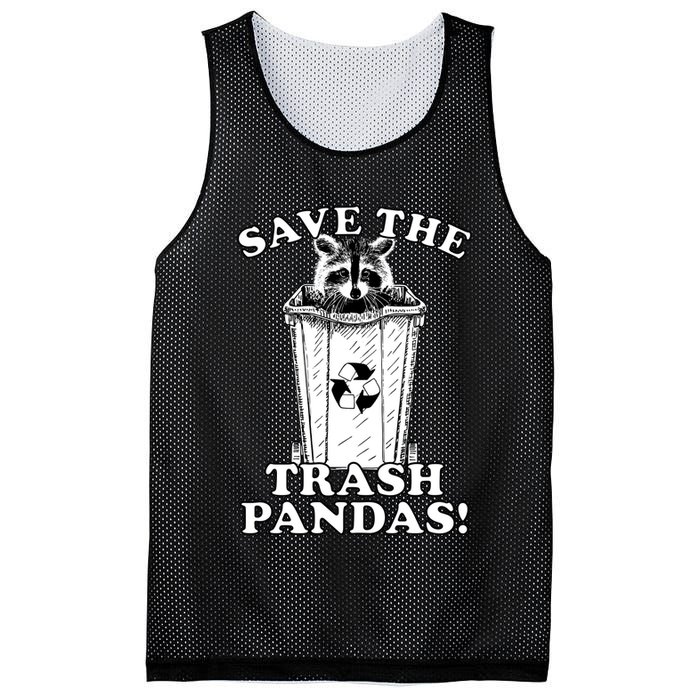 Save the Trash Pandas Funny Raccoon Mesh Reversible Basketball Jersey Tank