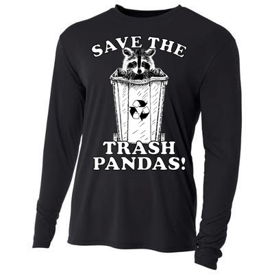 Save the Trash Pandas Funny Raccoon Cooling Performance Long Sleeve Crew