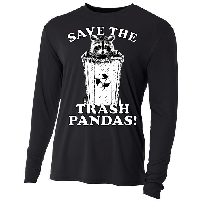 Save the Trash Pandas Funny Raccoon Cooling Performance Long Sleeve Crew