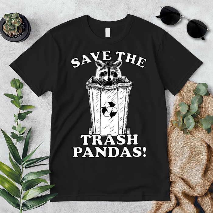 Save the Trash Pandas Funny Raccoon Premium T-Shirt