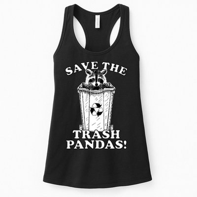 Save the Trash Pandas Funny Raccoon Womens Tank Top