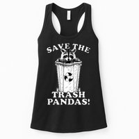 Save the Trash Pandas Funny Raccoon Womens Tank Top
