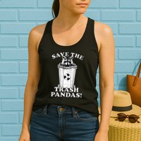 Save the Trash Pandas Funny Raccoon Womens Tank Top