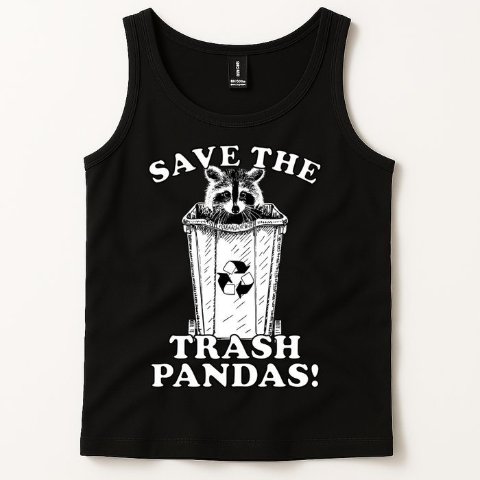 Save the Trash Pandas Funny Raccoon Tank Top