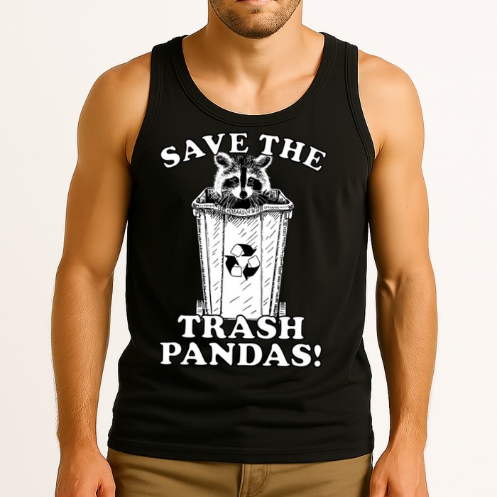 Save the Trash Pandas Funny Raccoon Tank Top