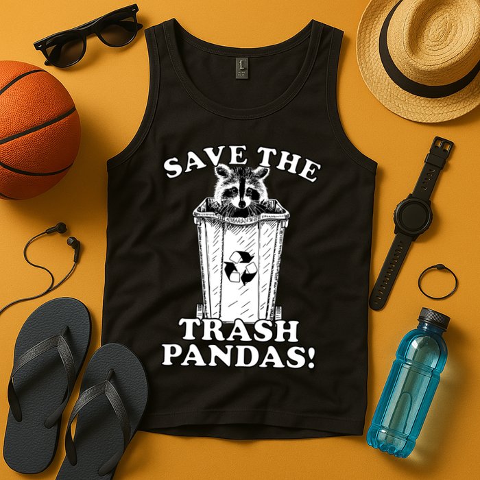 Save the Trash Pandas Funny Raccoon Tank Top