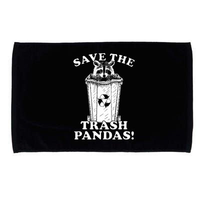 Save the Trash Pandas Funny Raccoon Microfiber Hand Towel